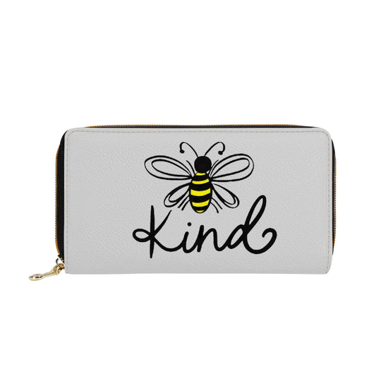 Ti Amo I love you - Exclusive Brand  - Alto Gray  - Bee Kind - Zipper Purse Clutch Bag