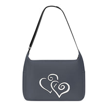 Load image into Gallery viewer, Ti Amo I love you - Exclusive Brand  - Mako Black - Double White Heart - Journey Computer Shoulder Bag
