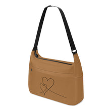 Load image into Gallery viewer, Ti Amo I love you - Exclusive Brand - Aged Copper Brown - Double Script Heart - Journey Computer Shoulder Bag
