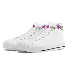 Load image into Gallery viewer, Ti Amo I love you  - Exclusive Brand -  white - Floral Swag - High-Top Canvas Shoes - White
