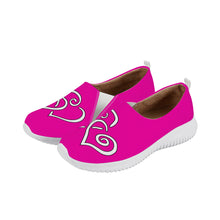 Load image into Gallery viewer, Ti Amo I love you - Exclusive Brand  - Hollywood Cerise - Double White Heart - Women&#39;s Casual Slip On Shoe
