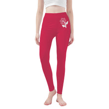 Load image into Gallery viewer, Ti Amo I love you - Exclusive Brand   - Viva Magenta 3 - White Daisy -  Yoga Leggings
