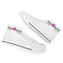 Load image into Gallery viewer, Ti Amo I love you  - Exclusive Brand -  white - Floral Swag - High-Top Canvas Shoes - White
