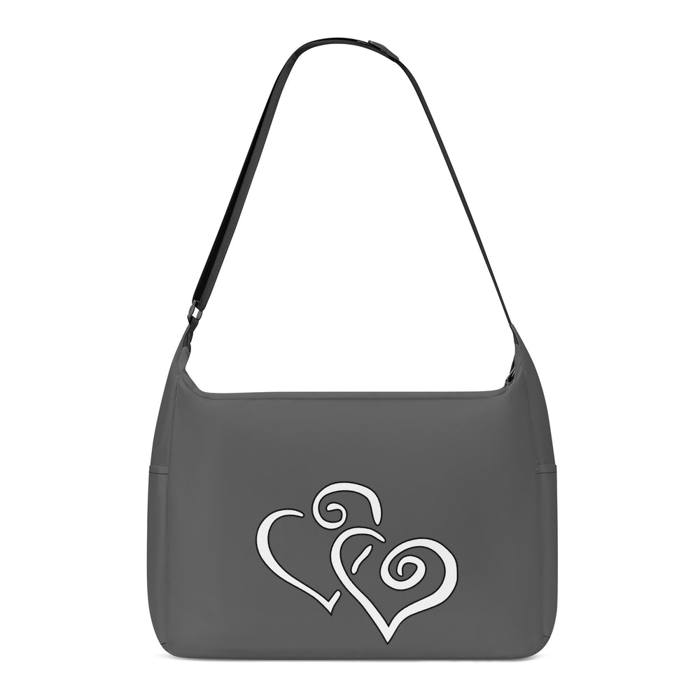 Ti Amo I love you - Exclusive Brand - Davy's Grey - Double White Heart - Journey Computer Shoulder Bag