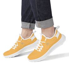 Load image into Gallery viewer, Ti Amo I love you - Exclusive Brand  - Light Orange  -  Double Heart - Womens Mesh Knit Shoes - White Soles
