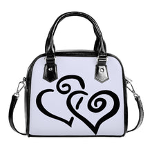 Load image into Gallery viewer, Ti Amo I love you - Exclusive Brand - Glitter - Double Black Heart -  Shoulder Handbag
