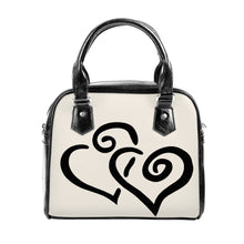 Load image into Gallery viewer, Ti Amo I love you - Exclusive Brand - Merino - Double Black Heart -  Shoulder Handbag
