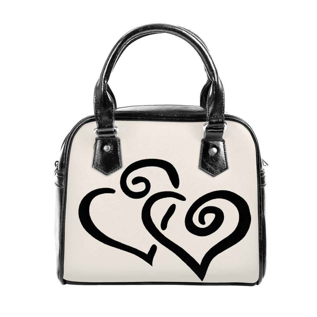 Ti Amo I love you - Exclusive Brand - Merino - Double Black Heart -  Shoulder Handbag