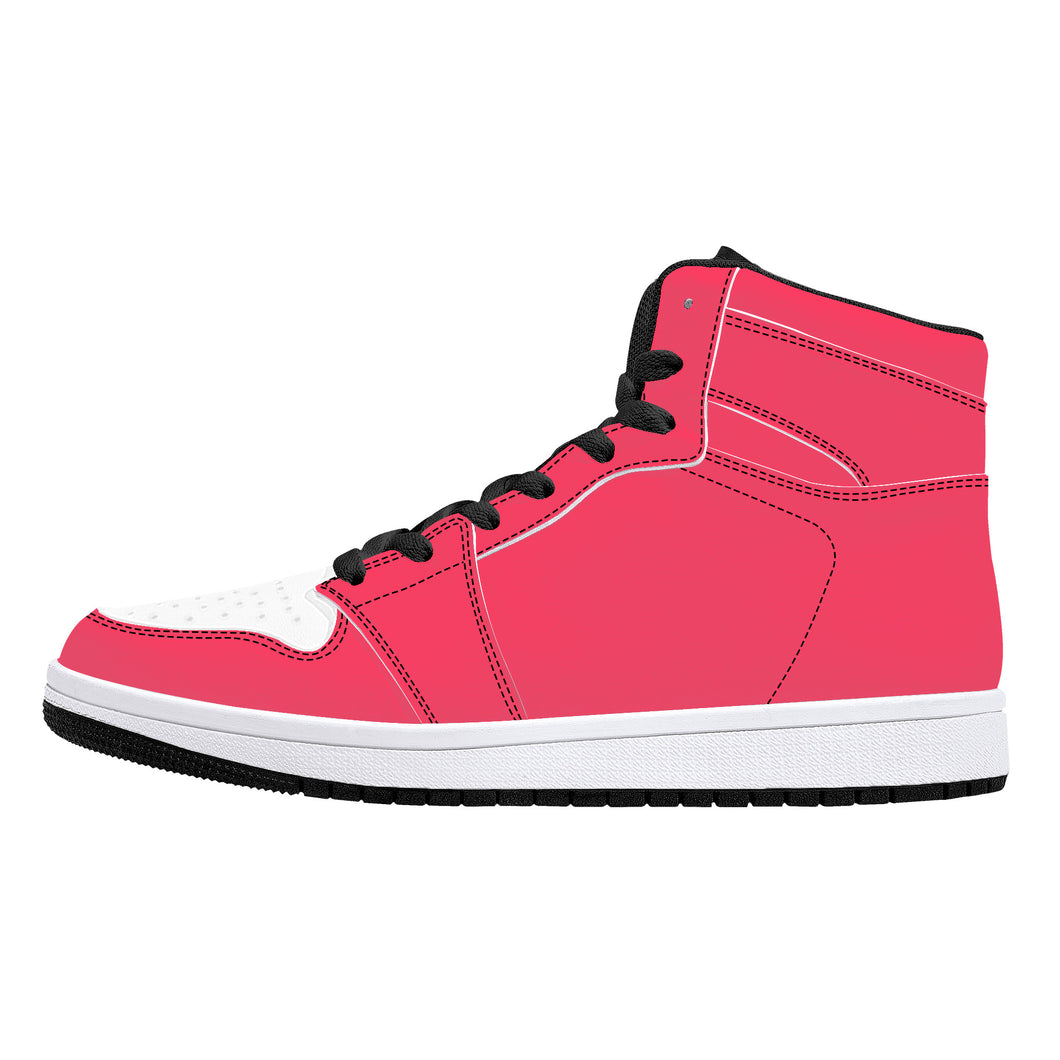 Ti Amo I love you - Exclusive Brand  - Radical Red - High-Top Synthetic Leather Sneakers - Black Soles