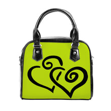 Load image into Gallery viewer, Ti Amo I love you - Exclusive Brand - Fuego Green - Double Black Heart -  Shoulder Handbag
