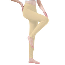 Load image into Gallery viewer, Ti Amo I love you - Exclusive Brand  - Wheat -  White Daisy -  Yoga Leggings
