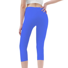 Load image into Gallery viewer, Ti Amo I love you - Exclusive Brand  - Neon Blue - Capri Yoga Leggings - Sizes 2XS-5XL
