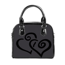 Load image into Gallery viewer, Ti Amo I love you - Exclusive Brand - Ship Gray - Double Black Heart -  Shoulder Handbag
