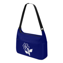 Load image into Gallery viewer, Ti Amo I love you - Exclusive Brand - Dark Navy - White Daisy - Journey Computer Shoulder Bag
