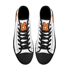 Load image into Gallery viewer, Ti Amo I love you - Exclusive Brand - Orange Flower - High-Top Canvas Shoes - Black Soles
