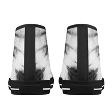 Load image into Gallery viewer, Ti Amo I love you - Exclusive Brand - Black &amp; White Tie-Dye - High-Top Canvas Shoes - Black Soles
