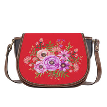 Load image into Gallery viewer, Ti Amo I love you - Exclusive Brand - Alazarin Crimson - Floral Bouquet - Saddle Bag
