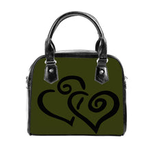 Load image into Gallery viewer, Ti Amo I love you - Exclusive Brand - Waiouru - Double Black Heart -  Shoulder Handbag
