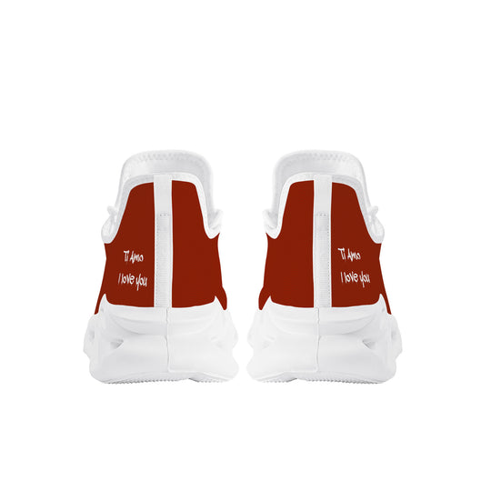 Ti Amo I love you - Exclusive Brand  - Dark Red 2 - Mens / Womens - Flex Control Sneakers- White Soles