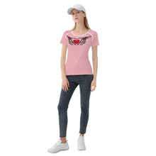 Load image into Gallery viewer, Ti Amo I love you - Exclusive Brand  - Mandys Pink - Skeleton Hands with Heart  -Women&#39;s T shirt
