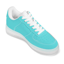 Load image into Gallery viewer, Ti Amo I love you - Exclusive Brand  - Medium Turquoise Blue- Transparent Low Top Air Force Leather Shoes
