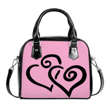 Load image into Gallery viewer, Ti Amo I love you - Exclusive Brand - Lavender Pink - Double Black Heart -  Shoulder Handbag
