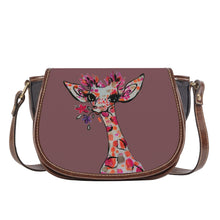 Load image into Gallery viewer, Ti Amo I love you - Exclusive Brand - Rose Brown - Giraffe- Saddle Bag
