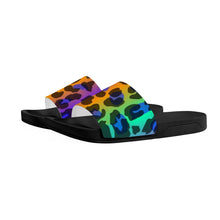 Load image into Gallery viewer, Ti Amo I love you  - Exclusive Brand  - Rainbow Animal Print 2 - Womens Slide Sandals - Black Soles
