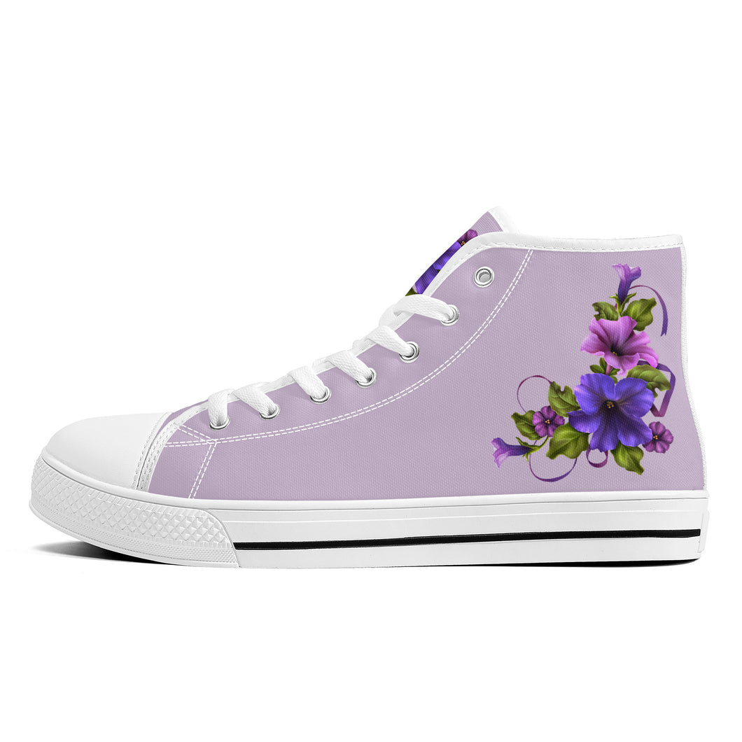 Ti Amo I love you - Exclusive Brand - High-Top Canvas Shoes - White Soles