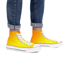 Load image into Gallery viewer, Ti Amo I love you - Exclusive Brand - Gradient Ripe Lemon &amp; Tahiti Gold - High Top Canvas Shoes - White
