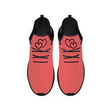 Load image into Gallery viewer, Ti Amo I love you - Exclusive Brand - Bittersweet - Double Black Heart - Lightweight Mesh Knit Sneaker - Black Soles
