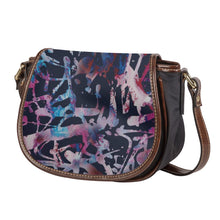 Load image into Gallery viewer, Ti Amo I love you - Exclusive Brand - Charade with Disco &amp; Astral Floral Pattern - Saddle Bag
