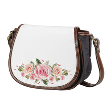 Load image into Gallery viewer, Ti Amo I love you - Exclusive Brand - White - Roses - Saddle Bag
