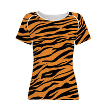 Load image into Gallery viewer, Ti Amo I love you - Exclusive Brand - Zest &amp; Black - Tiger Stripes - Women&#39;s T shirt - Sizes XS-2XL
