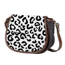 Load image into Gallery viewer, Ti Amo I love you - Exclusive Brand - White &amp; Black Animal Pattern - Saddle Bag
