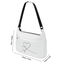 Load image into Gallery viewer, Ti Amo I love you - Exclusive Brand - Black Haze Off White - Double Script Heart - Journey Computer Shoulder Bag
