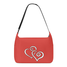 Load image into Gallery viewer, Ti Amo I love you - Exclusive Brand - Meat Red - Double White Heart - Journey Computer Shoulder Bag
