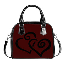 Load image into Gallery viewer, Ti Amo I love you - Exclusive Brand - Burnt Maroon - Double Black Heart -  Shoulder Handbag
