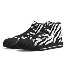 Load image into Gallery viewer, Ti Amo I love you - Exclusive Brand - Zebra - High-Top Canvas Shoes - Black Soles
