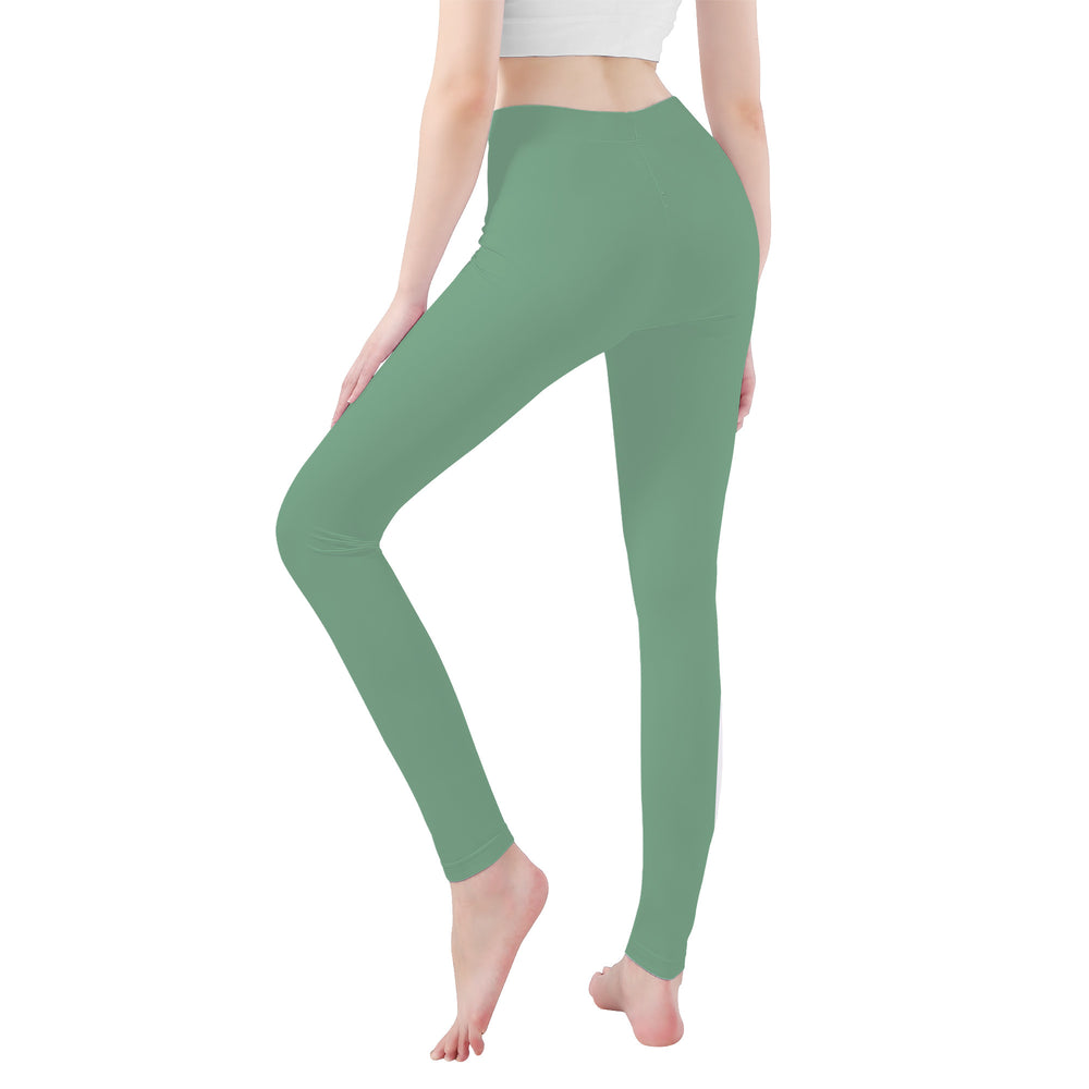 Ti Amo I love you- Exclusive Brand - Bayleaf Green - Womens / Teen Girls / Womans Plus Size - Yoga Leggings - Sizes XS-3XL