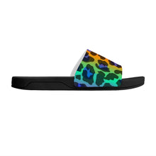 Load image into Gallery viewer, Ti Amo I love you  - Exclusive Brand - Rainbow Animal Pattern - Womens / Childrens  / Youth  - Slide Sandals - Black Soles
