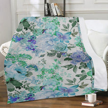 Load image into Gallery viewer, Ti Amo I love you - Exclusive Brand - Swiss Coffee with Lynch, Shadow Green &amp;  De York Flowers - Micro Fleece Blankets
