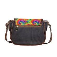 Load image into Gallery viewer, Ti Amo I love you - Exclusive Brand - Rainbow Swirled Tie-Dye Pattern - Saddle Bag
