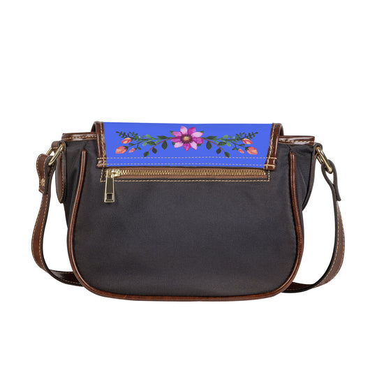 Ti Amo I love you - Exclusive Brand - Neon Blue - Floral Bouquet - Saddle Bag