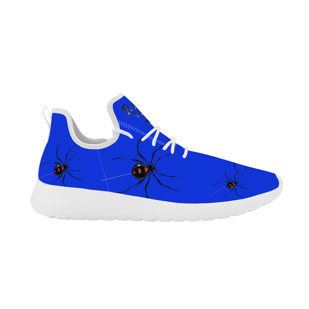 Ti Amo I love you - Exclusive Brand  -  Blue Blue Eyes - Lots of  Spiders - Lightweight Mesh Knit Sneaker - White Soles