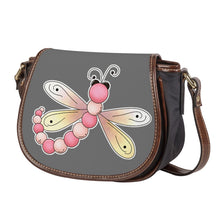 Load image into Gallery viewer, Ti Amo I love you - Exclusive Brand  - Dove Gray  - Dragonfly - Saddle Bag
