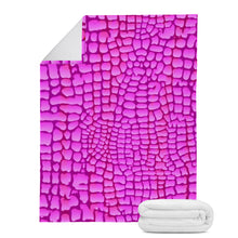 Load image into Gallery viewer, Ti Amo I love you- Exclusive Brand  - Pink Flamingo Reptile Skin Pattern - Micro Fleece Blankets
