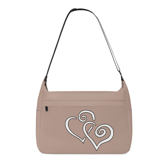 Ti Amo I love you - Exclusive Brand - Quicksand - Double White Heart - Journey Computer Shoulder Bag