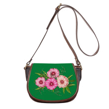 Load image into Gallery viewer, Ti Amo I love you - Exclusive Brand - Fun Green - Pink Floral - Saddle Bag
