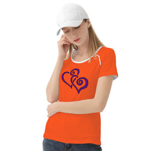 Load image into Gallery viewer, Ti Amo I love you - Exclusive Brand  - Orange - Double Purple Heart -  Women&#39;s T shirt
